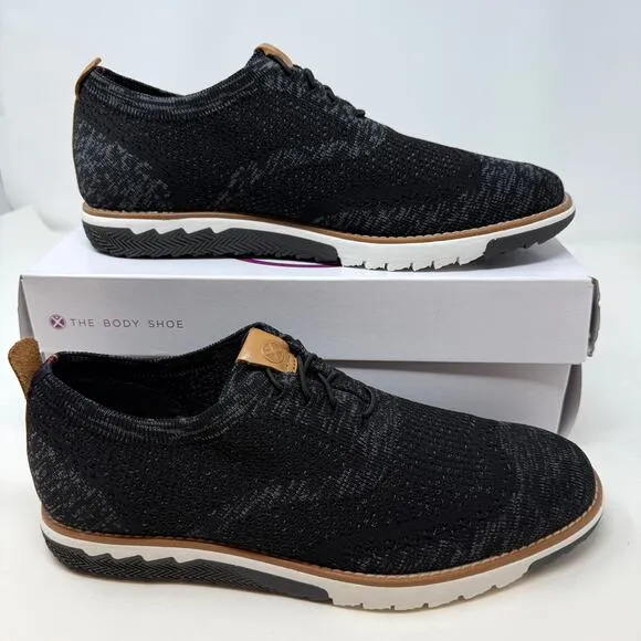 Hush Puppies Men's Expert Wingtip Knit Oxford Shoes Black Multi Size 8 Wide New