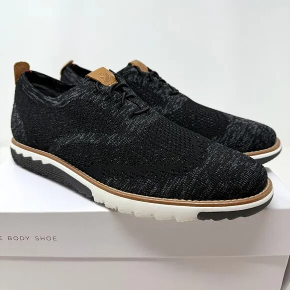Hush Puppies Men's Expert Wingtip Knit Oxford Shoes Black Multi Size 8 Wide New