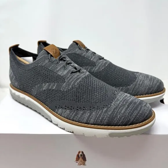 Hush Puppies Men's Expert Wingtip Knit Oxford Shoes Dark Grey Multi Size 10 New