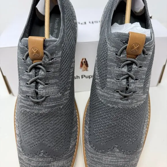 Hush Puppies Men's Expert Wingtip Knit Oxford Shoes Dark Grey Multi Size 10 New
