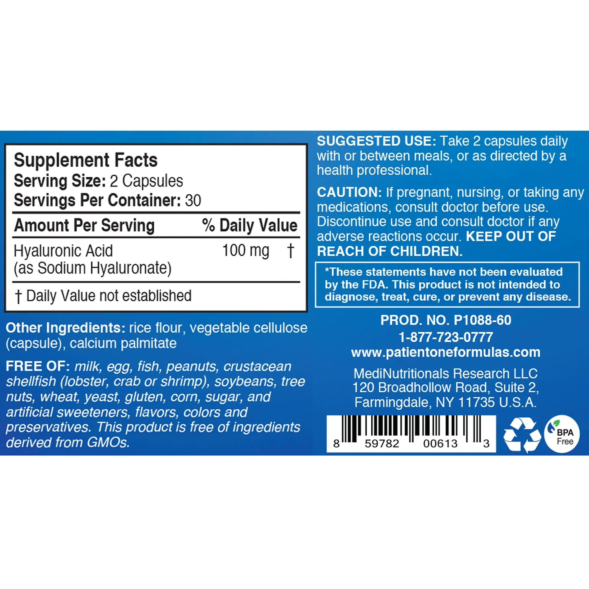 Hyaluronic Acid 100mg