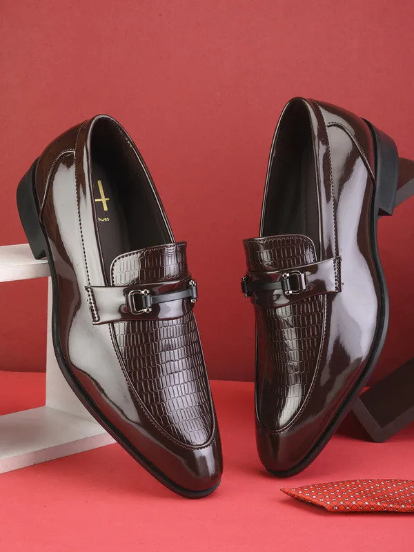 Hydes N Hues Brown Formal Slip-Ons For Men