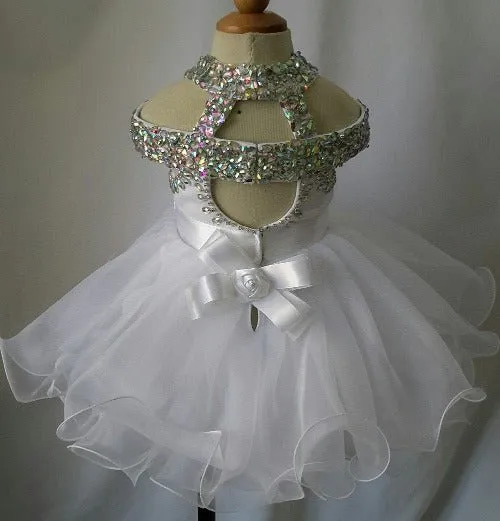 Infant/toddler/baby glitz Girl's BabyDoll Pageant Dress for birthday,bridal