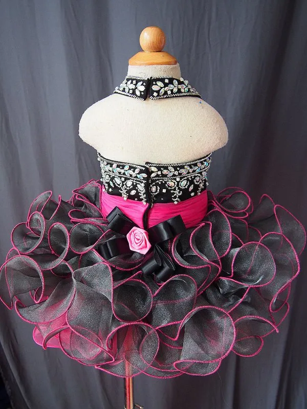 Infant/toddler/baby/children/kids Girl's Black Pageant Dress 1-4T G073