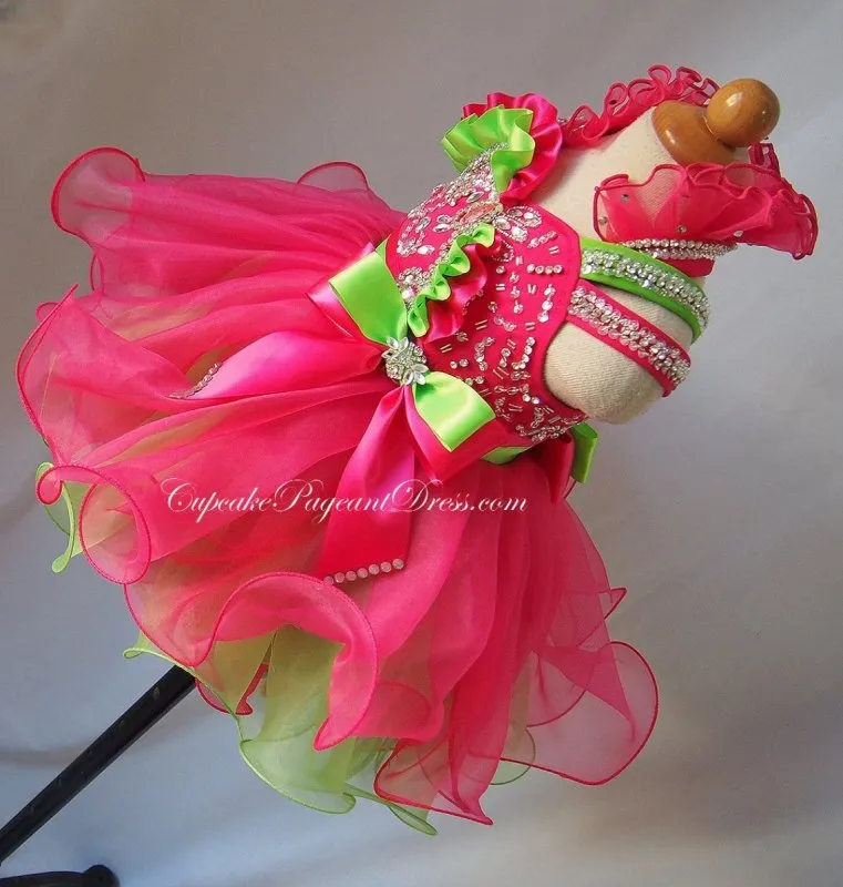 Infant/toddler/baby/children/kids Girl's glitz Baby Doll Pageant Dress