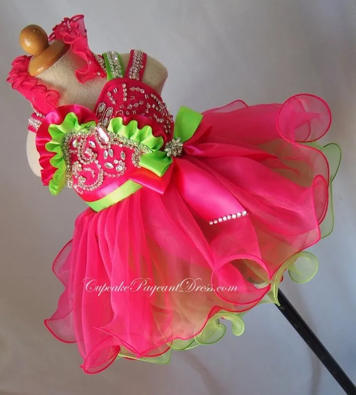 Infant/toddler/baby/children/kids Girl's glitz Baby Doll Pageant Dress