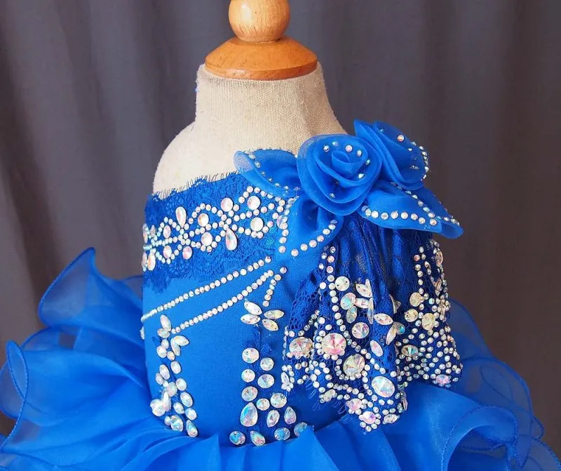 Infant/toddler/baby/children/kids Girl's Glitz Royal Pageant Dress 1~4T G115-1