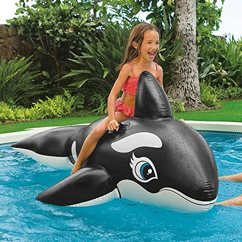 Intex Whale Inflatable Pool Ride-On, 76" X 47", for Ages 3 