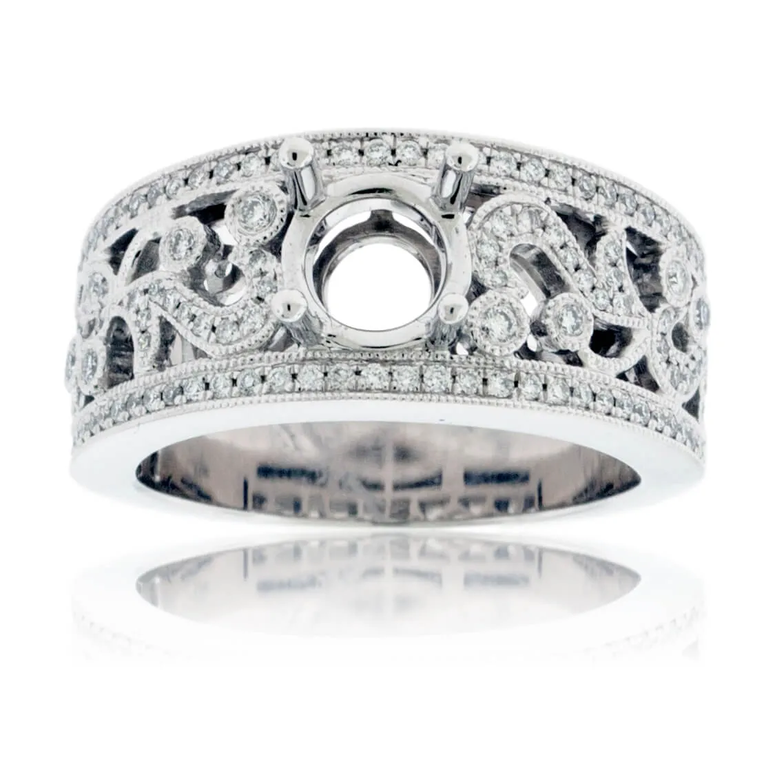 Intricate Design Semi Mount Diamond Ring