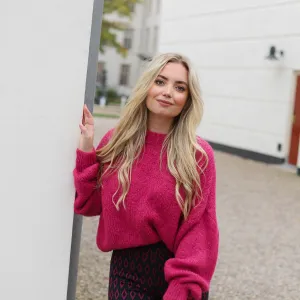Isa gebreide trui cherry