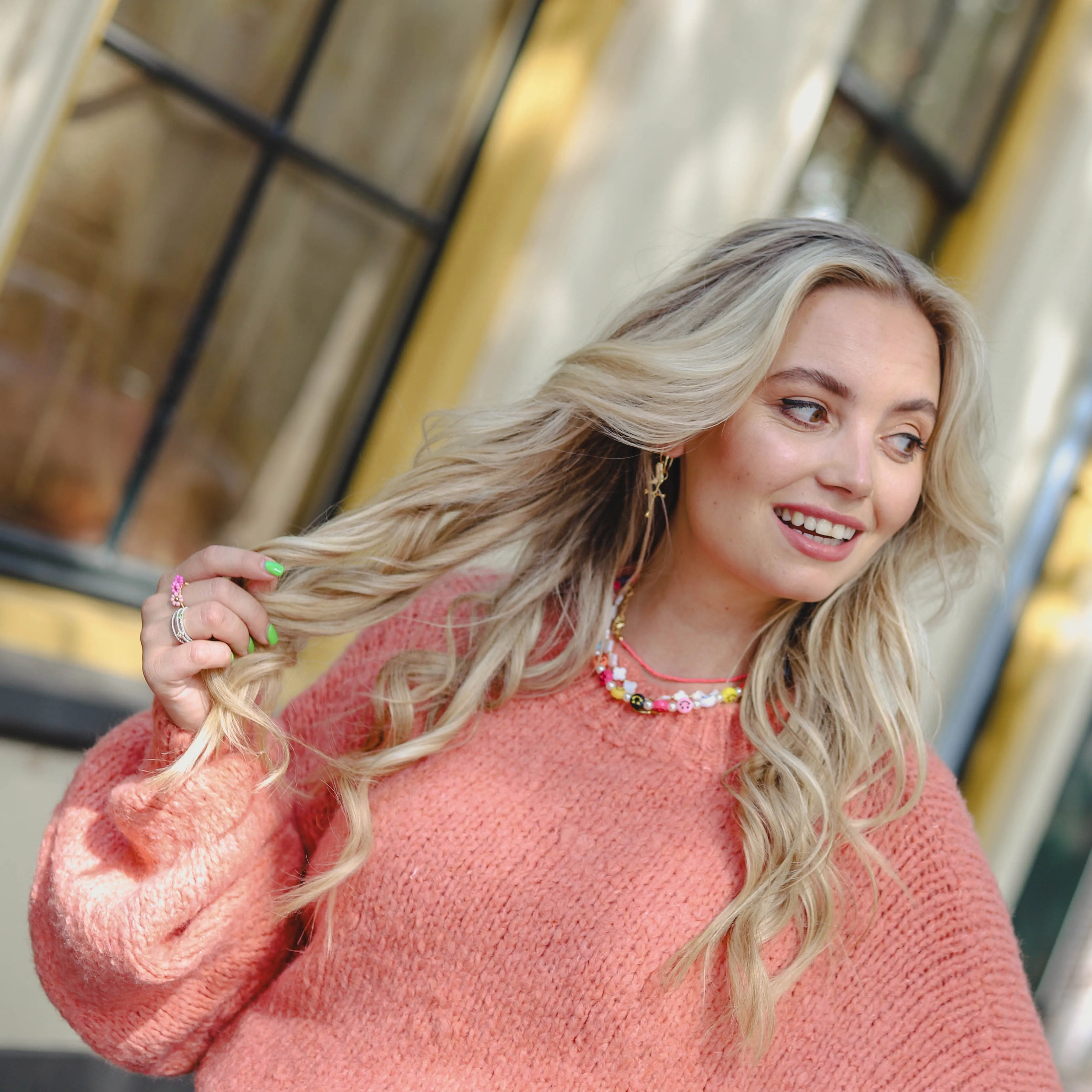Isa gebreide trui donker peach