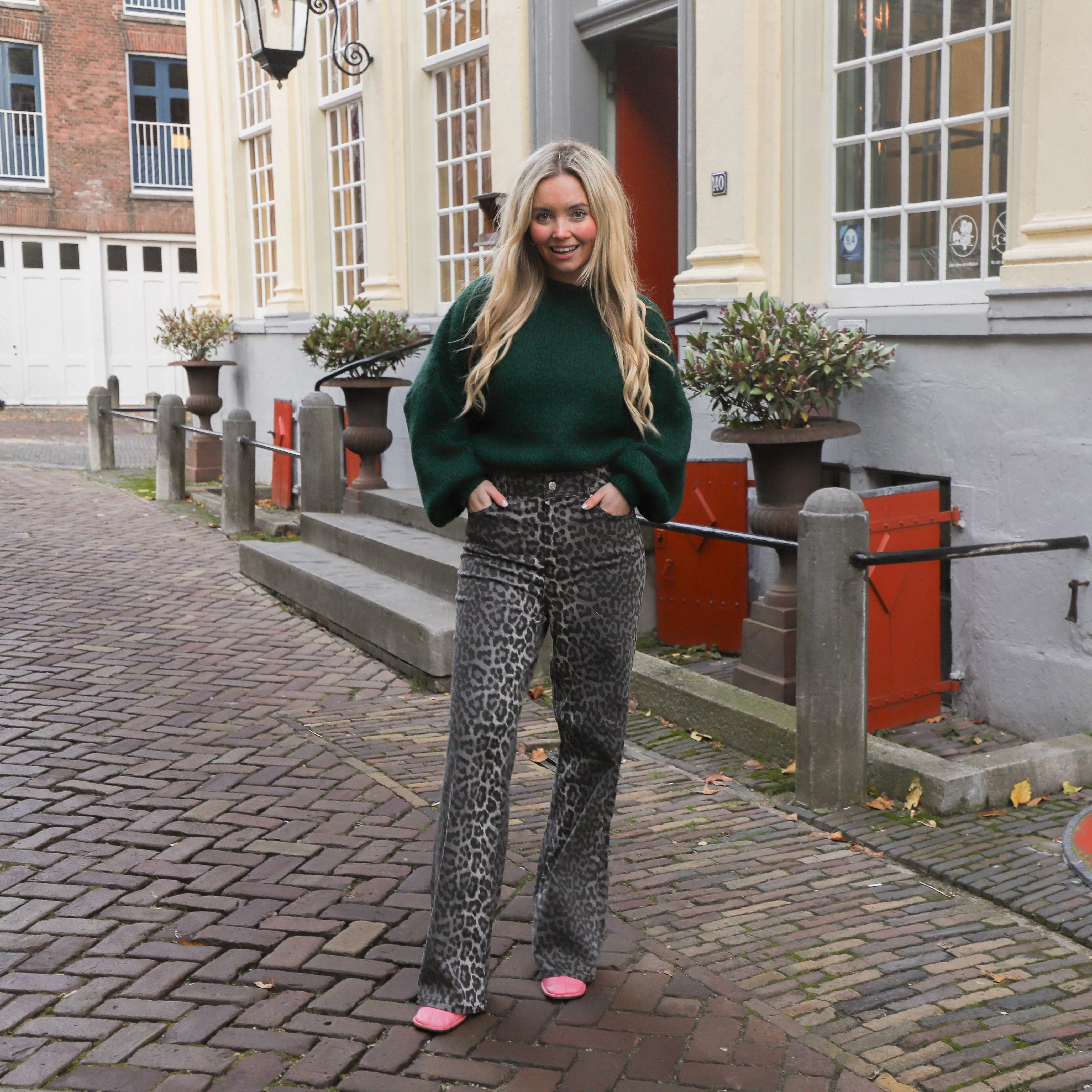 Isa gebreide trui groen