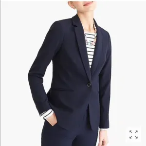 J Crew Classic Cotton Blazer Navy One Button Notched Lapel Pockets Jacket 16