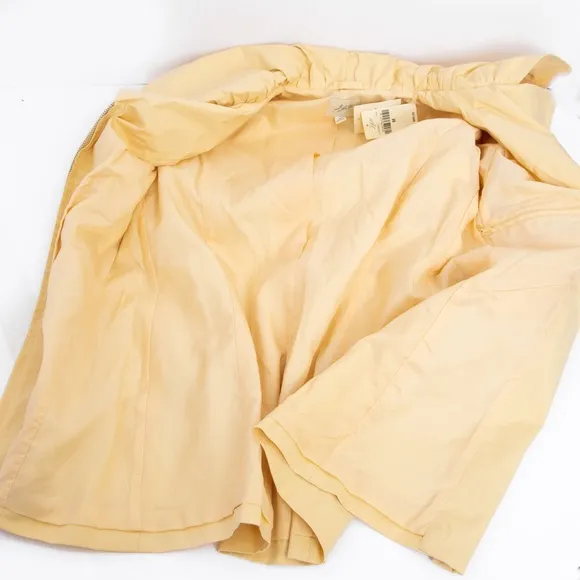 J Jill coconut style butter yellow zipper jacket wide lapel unique collar size M