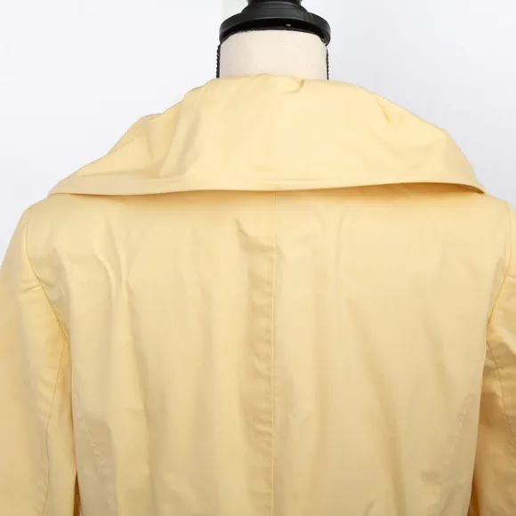 J Jill coconut style butter yellow zipper jacket wide lapel unique collar size M