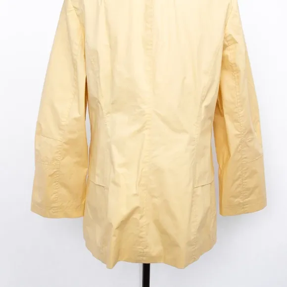 J Jill coconut style butter yellow zipper jacket wide lapel unique collar size M