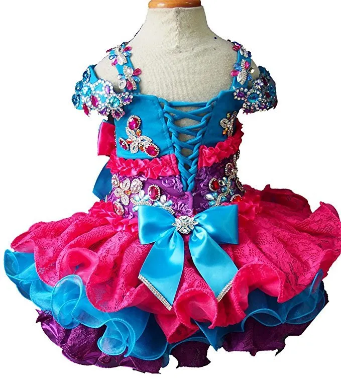 Jennifer Wu Glitz Beaded Bodice Baby Girl Cupcake Pageant Dress