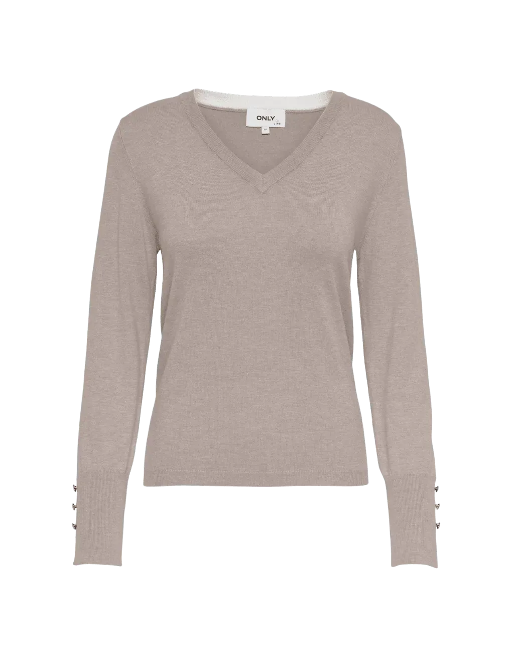 Jersey de Mujer Only Cuello Pico Julie Oxford Tan