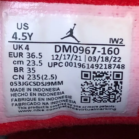 Jordan Retro 3 Red GS High Sneakers Shoes DM0967-160 Youth Size 4.5