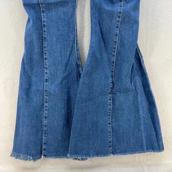 Judy Blue Women's Super Flare Raw Hem Size 7/28 Medium Denim Wash JB88204