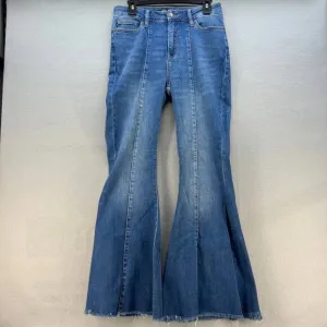 Judy Blue Women's Super Flare Raw Hem Size 7/28 Medium Denim Wash JB88204