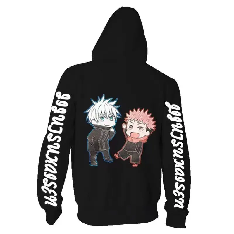 Jujutsu Kaisen Yuuji & Satoru Cosplay Black Hoodie