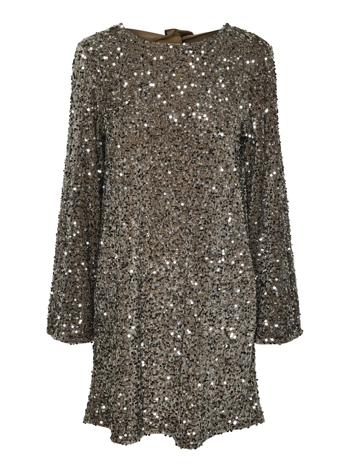 Kam deep bow dress zilver