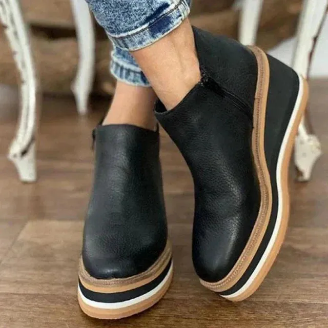 Kamala | Casual Wedge Ankle Boots