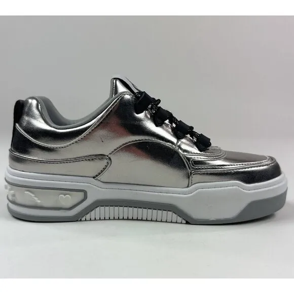 Karl Lagerfeld Colden Fashion Sneakers F24 Silver Women's 8.5 Shoes Metallic New