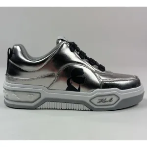 Karl Lagerfeld Colden Fashion Sneakers F24 Silver Women's 8.5 Shoes Metallic New