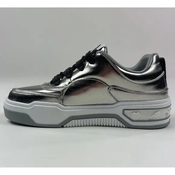 Karl Lagerfeld Colden Fashion Sneakers F24 Silver Women's 8.5 Shoes Metallic New