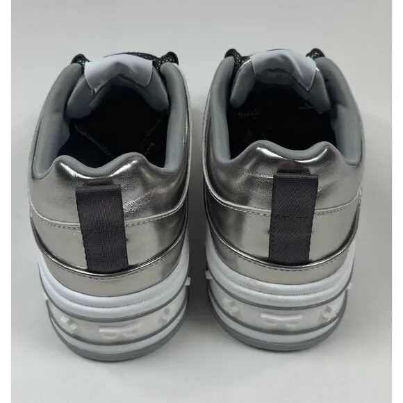 Karl Lagerfeld Colden Fashion Sneakers F24 Silver Women's 8.5 Shoes Metallic New