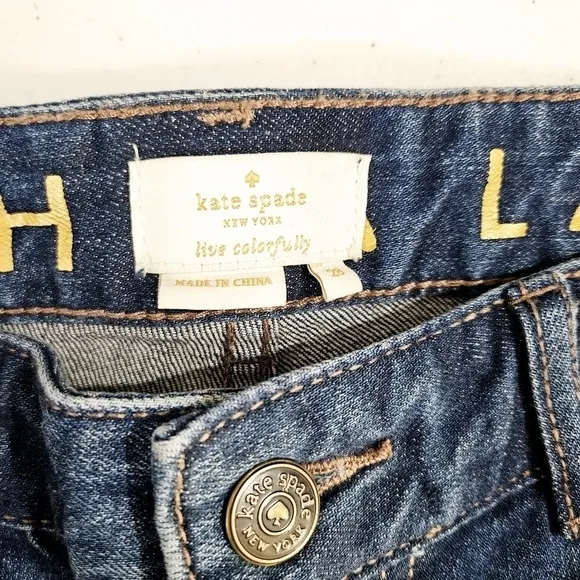 Kate Spade Broome Street Ditsy Embroidered Denim Cropped Jeans