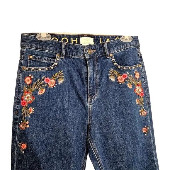 Kate Spade Broome Street Ditsy Embroidered Denim Cropped Jeans