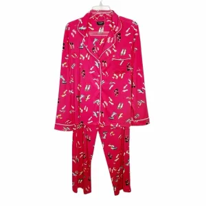 Kate Spade Party Shoes Print Pink Pajama Set NEW