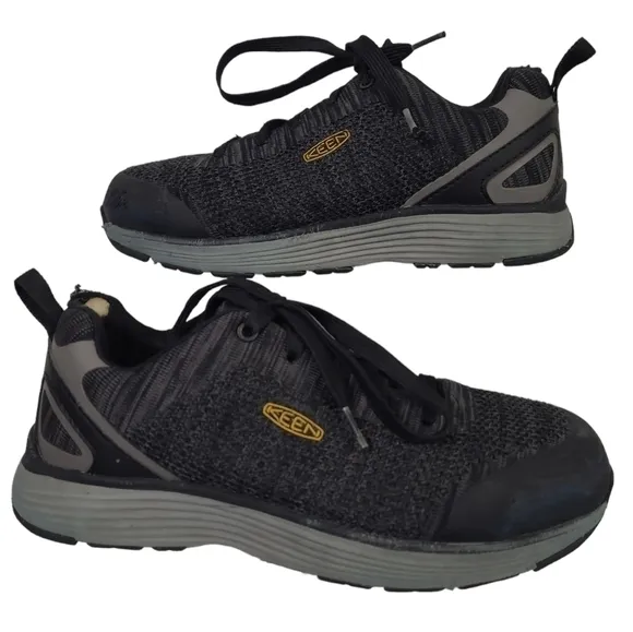 Keen Spartin Black Low Top Steel Toe Slip Resistant Sneakers Tennis Shoes Mens 8