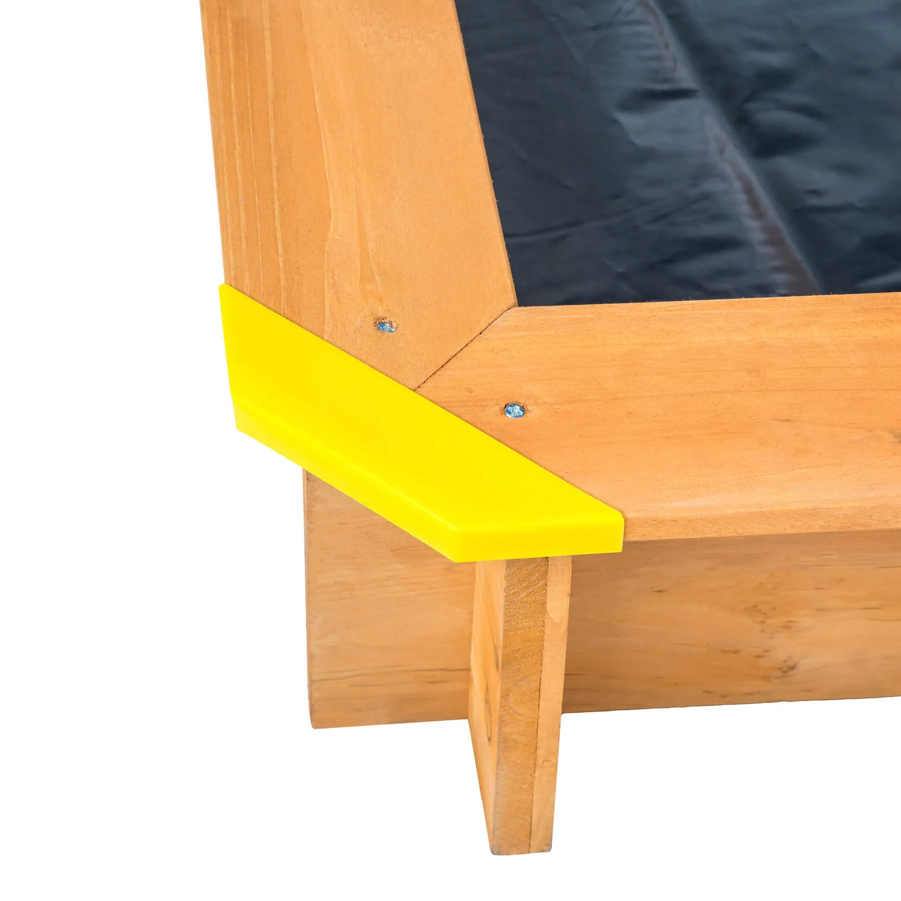 Kids Eco Solid Fir Wood Sandpit with UV & Waterproof Adjustable Canopy | Blue | 1.2m Square
