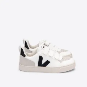 🖤KIDS VEJA V-10 3 STRAP VELCRO SNEAKERS WHITE BLACK SHOES EU 30 12.5
