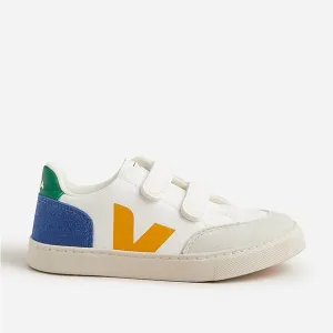 Kids VEJA V-12 white blue green Velcro sneakers 2