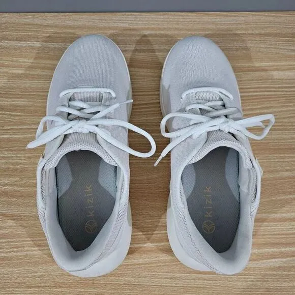 Kizik Madrid Eco Knit Sneaker Mens Shoe Marshmallow Off White Size 10 Wide