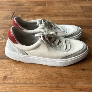 Kizik Prague Hands Free Sneakers Beige Canvas Slip On Unisex Size Ms 10.5 Ws 12
