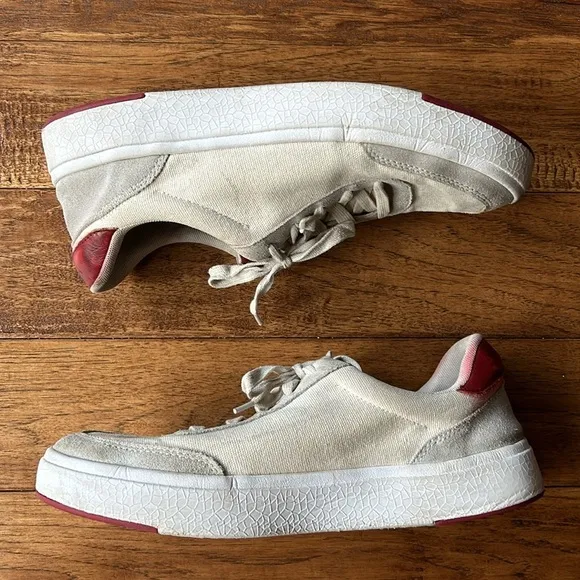 Kizik Prague Hands Free Sneakers Beige Canvas Slip On Unisex Size Ms 10.5 Ws 12