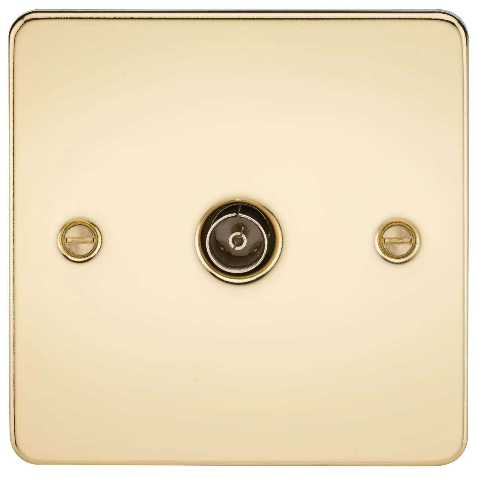 Knightsbridge FP0100PB Flat Plate 1G TV Outlet (Non-Isolated) - Polished Brass