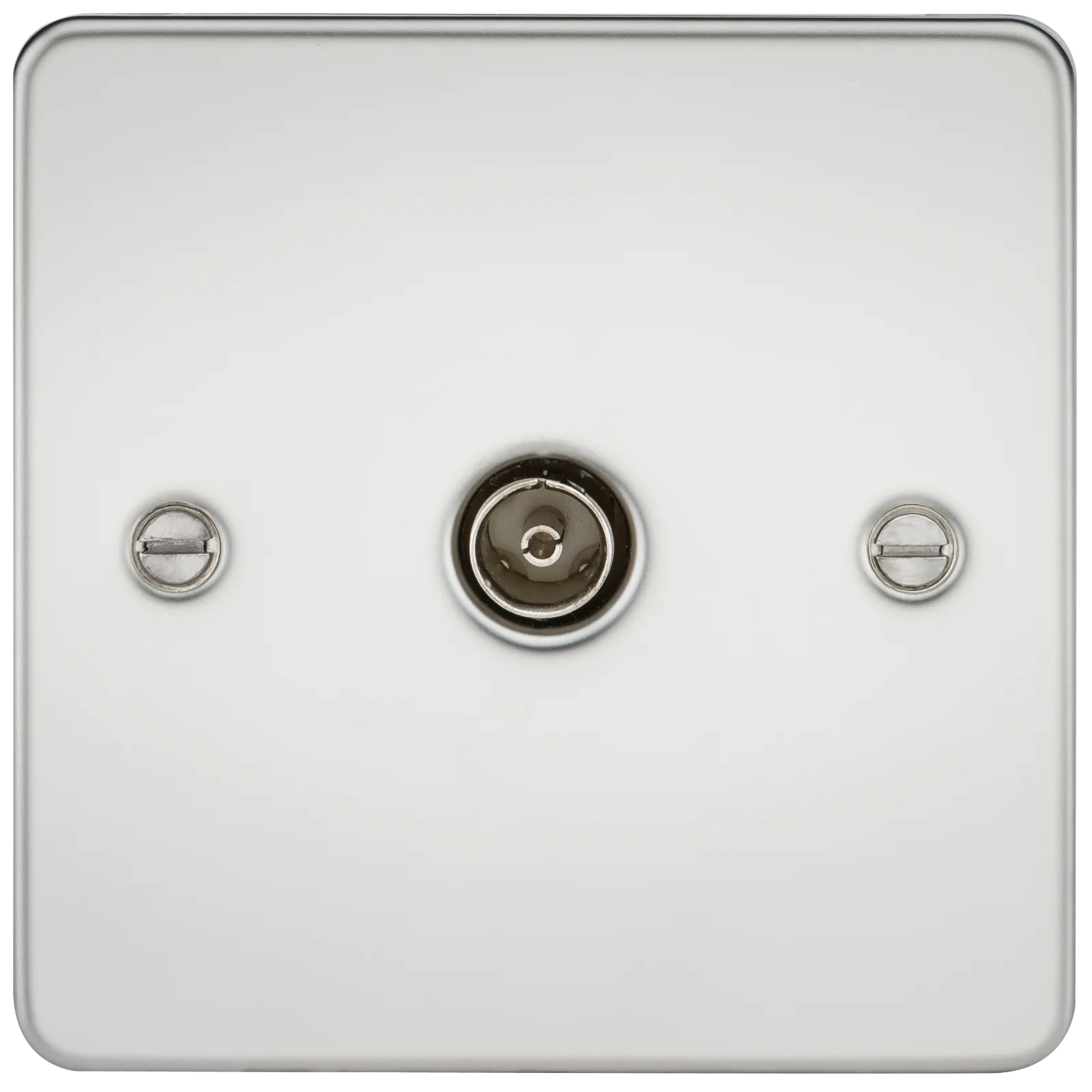 Knightsbridge FP0100PC Flat Plate 1G TV Outlet (Non-Isolated) - Polished Chrome