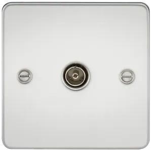 Knightsbridge FP0100PC Flat Plate 1G TV Outlet (Non-Isolated) - Polished Chrome