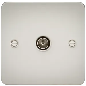 Knightsbridge FP0100PL Flat Plate 1G TV Outlet (Non-Isolated) - Pearl