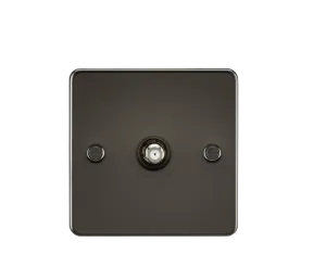 Knightsbridge FP0150GM Flat Plate 1G SAT TV Outlet (Non-Isolated) - Gunmetal