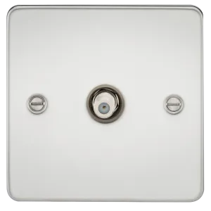 Knightsbridge FP0150PC Flat Plate 1G SAT TV Outlet (Non-Isolated) - Polished Chrome