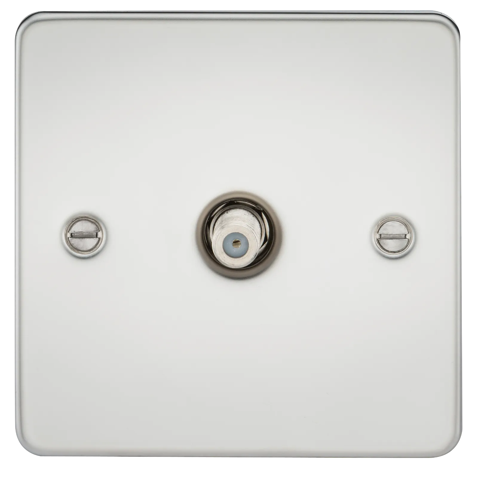 Knightsbridge FP0150PC Flat Plate 1G SAT TV Outlet (Non-Isolated) - Polished Chrome