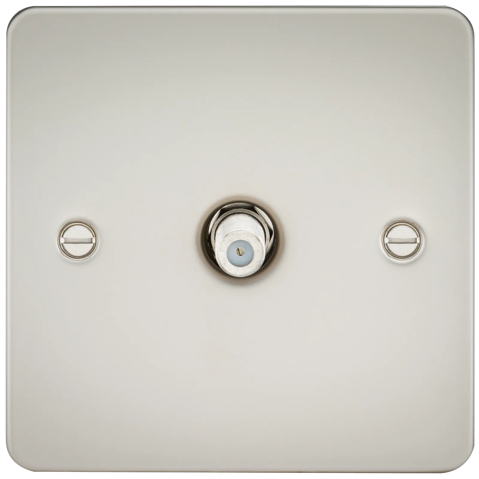 Knightsbridge FP0150PL Flat Plate 1G SAT TV Outlet (Non-Isolated) - Pearl